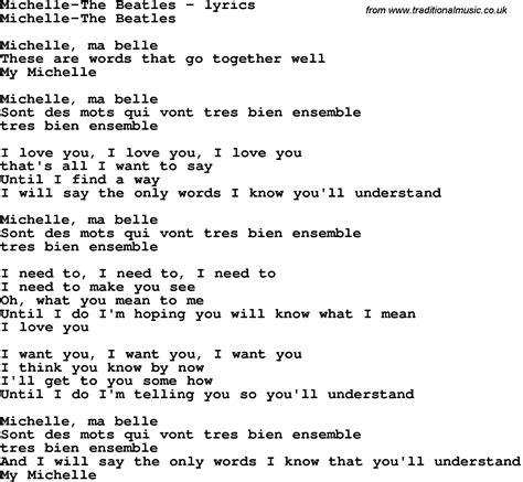 Michelle (Lyrics) .